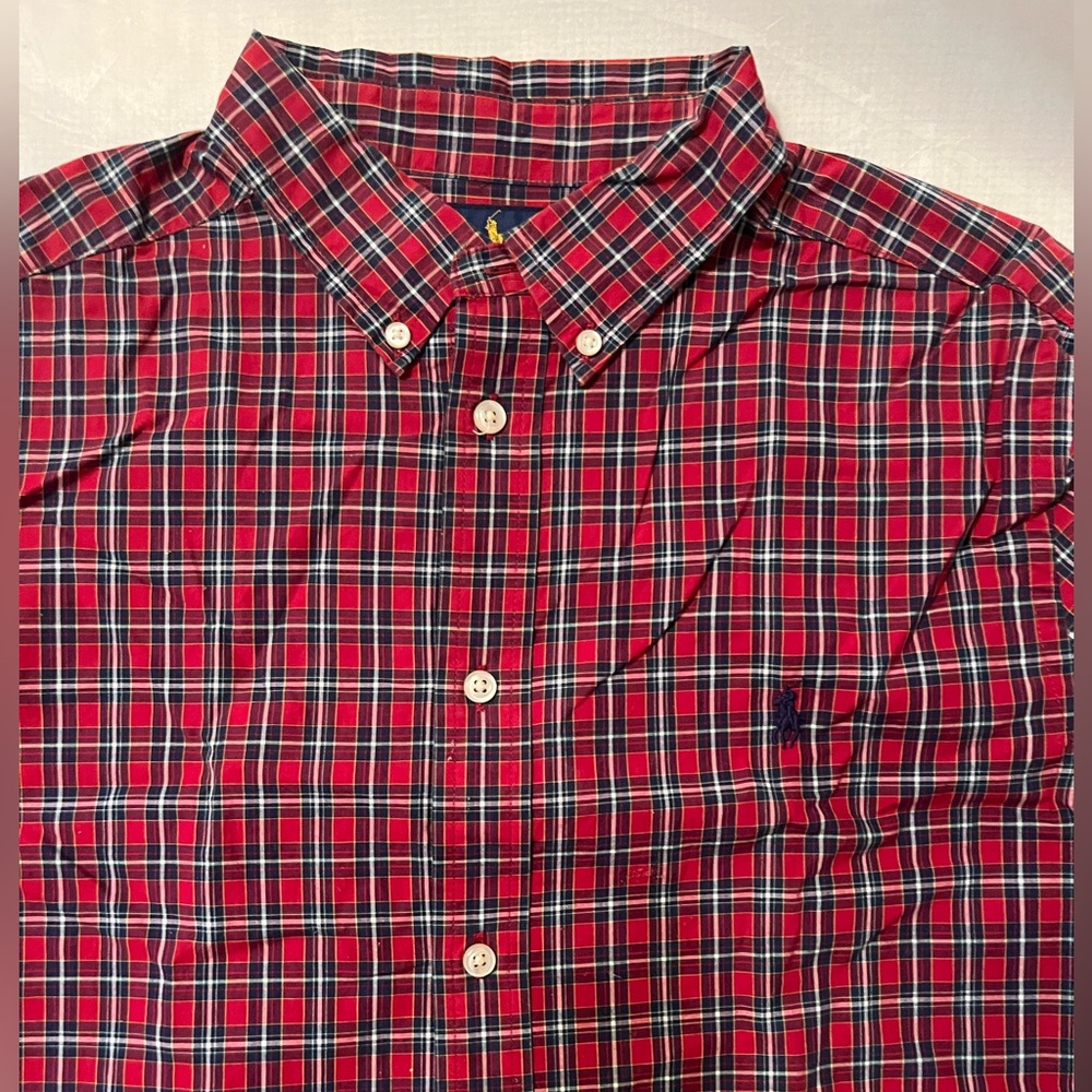 Classic Red Plaid Boys' Shirt ( XL 18-20)